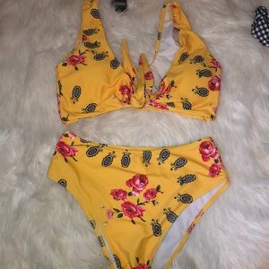Yellow High waisted bathing suit